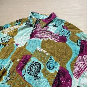 Guess by Georges Marciano Button-Up Shirt Mens L Ocean Beach Short Sleeve VTG